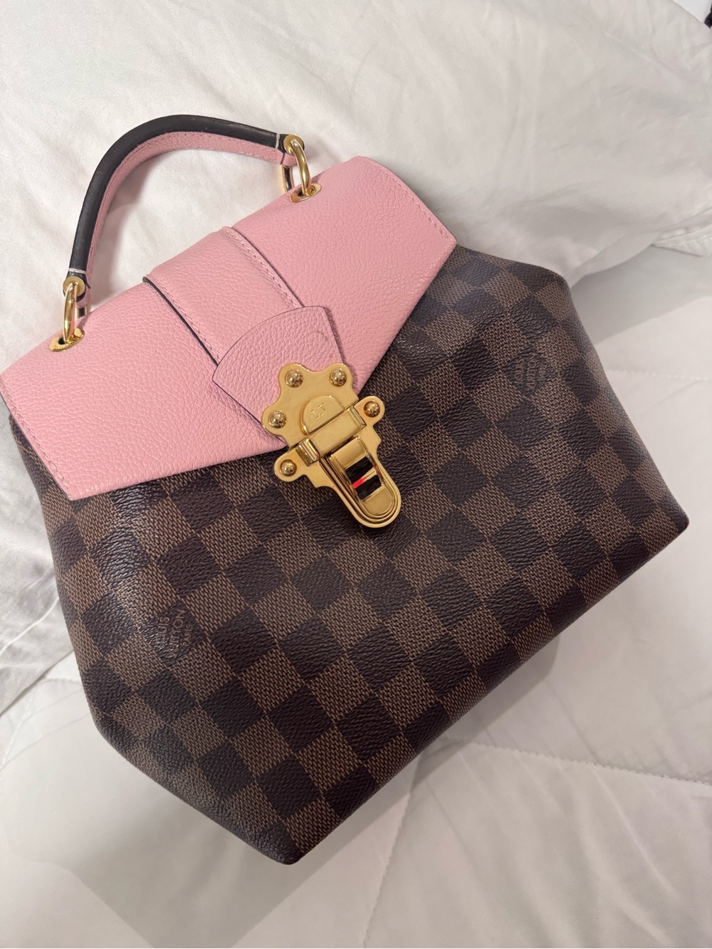 Louis Vuitton Pink & Brown Damier Crossbody Satchel